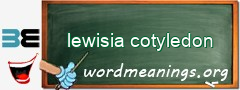 WordMeaning blackboard for lewisia cotyledon